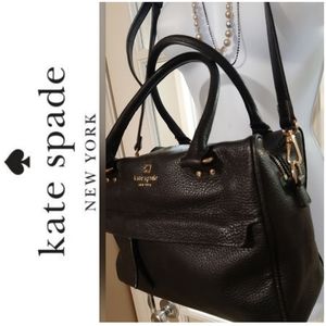 Kate Spade Grant Park crossbody shoulder bag hand bag black pebble leather